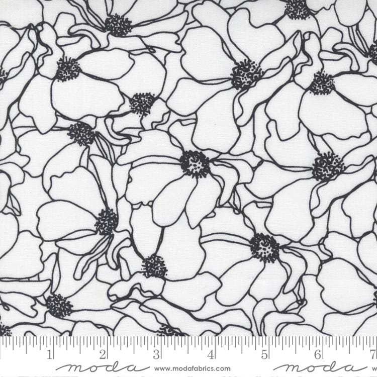 Cotton quilting fabric pattern called 'Magnolia in Paper'. Part of the 'Create' fabric collection. Designed by Alli K for fabric company Moda Fabrics. SKU: 11523-11. 44-45 inch width.