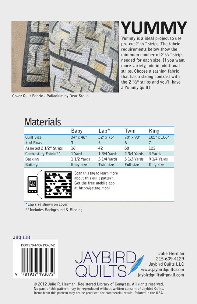 Yummy - Jaybird Quilts - Paper Pattern - JBQ 118