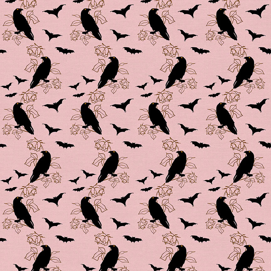 Drop Dead Gorgeous - Crows in Pink - 120-22217 - Half Yard