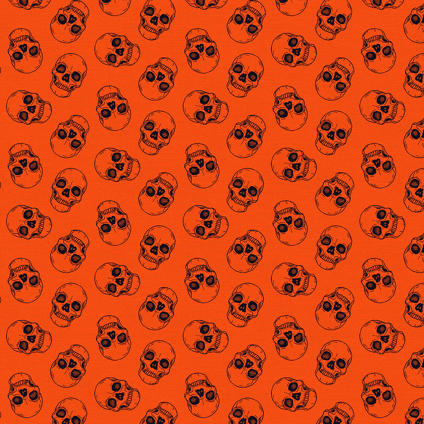 Drop Dead Gorgeous - Skulls in Orange - 120-22220 - Half Yard