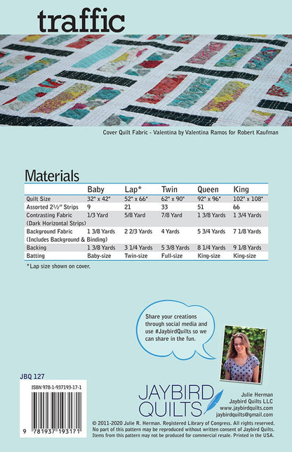 Traffic - Jaybird Quilts - Paper Pattern - JBQ 127