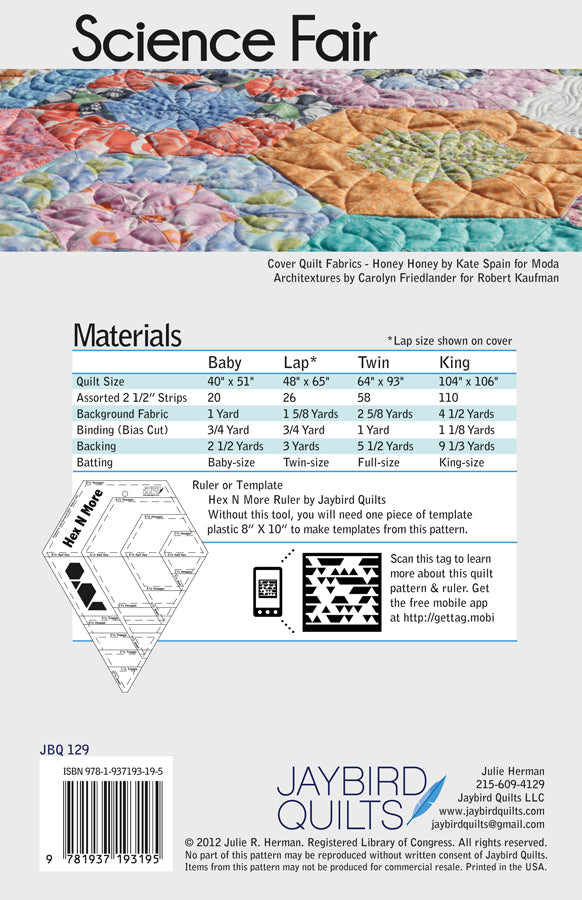 Science Fair - Jaybird Quilts - Paper Pattern - JBQ 129