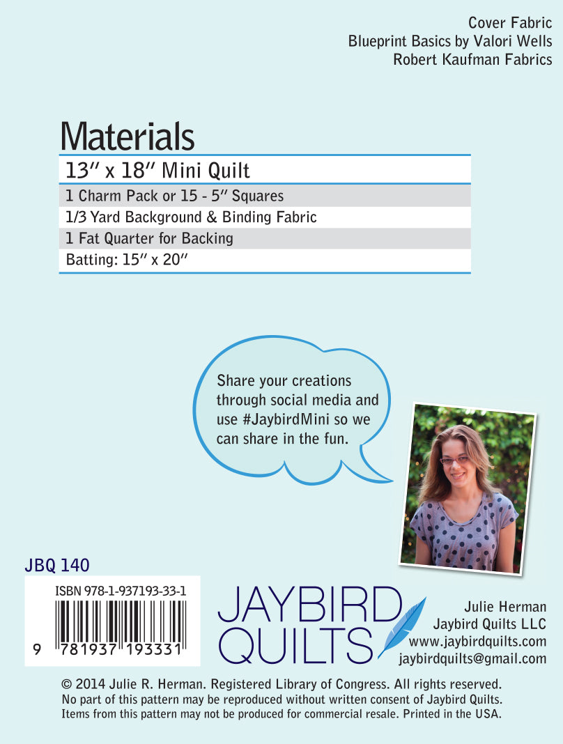 Mini Radio Way - Jaybird Quilts - Paper Pattern - JBQ 140