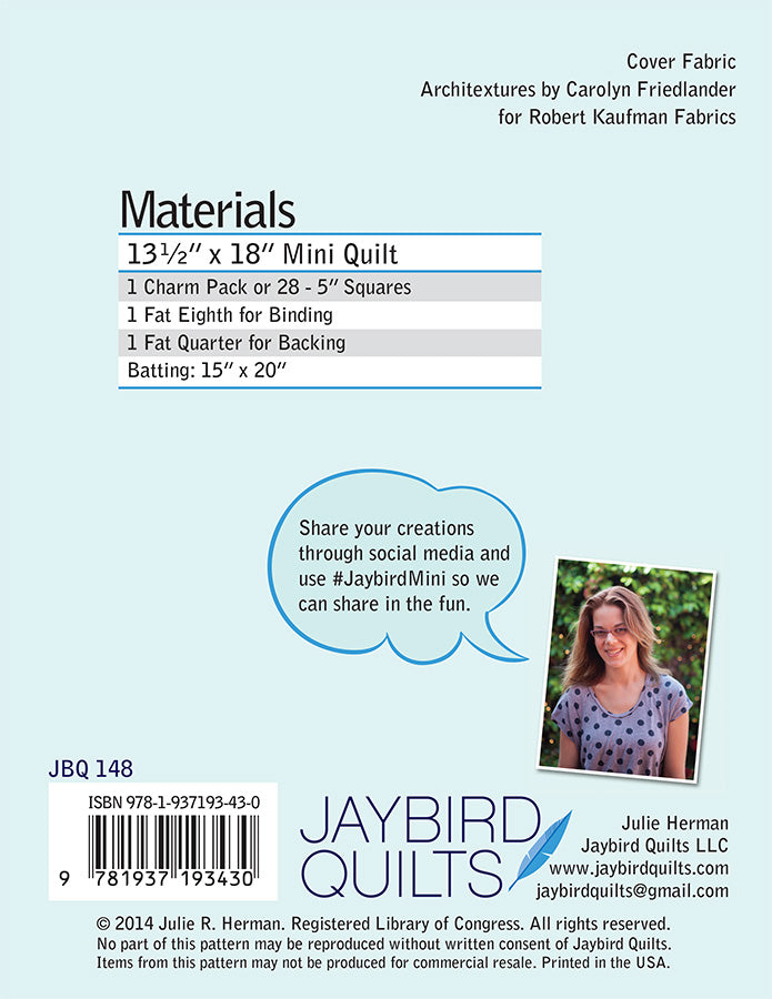 Mini Off the Rail - Jaybird Quilts - Paper Pattern - JBQ 148
