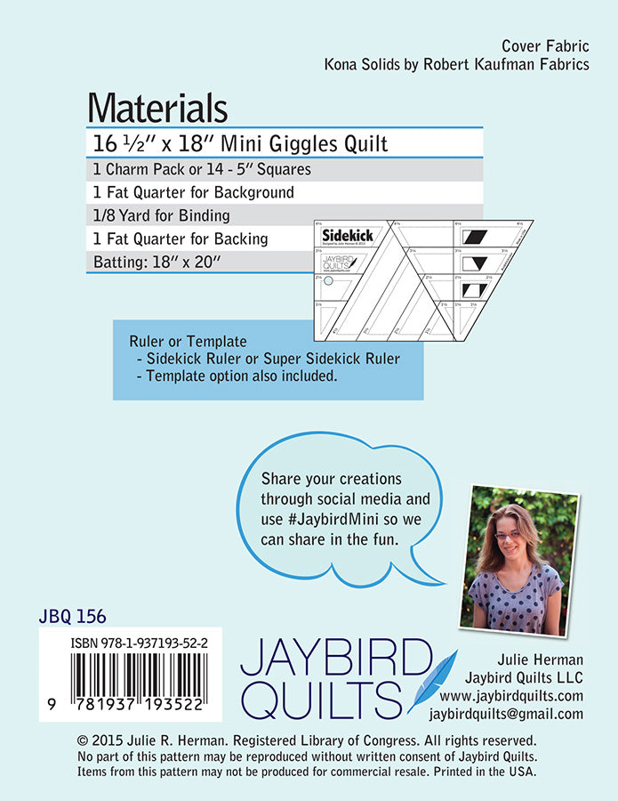 Mini Giggles - Jaybird Quilts - Paper Pattern - JBQ 156