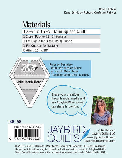 Mini Splash - Jaybird Quilts - Paper Pattern - JBQ 158
