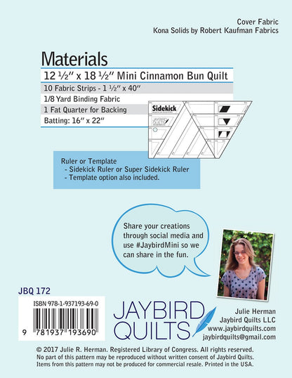 Mini Cinnamon Bun - Jaybird Quilts - Paper Pattern - JBQ 172