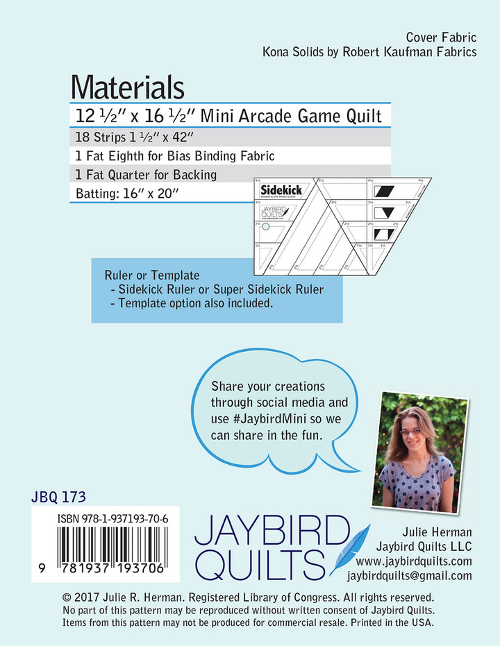 Mini Arcade Game - Jaybird Quilts - Paper Pattern - JBQ 173