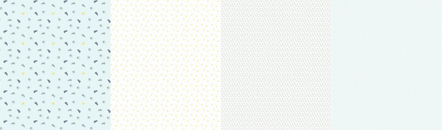 Cotton quilting fabric pattern called 'Lollies in Drift'. Part of the 'Greenstone' fabric collection. Designed by Jen Kingwell for fabric company Moda Fabrics. SKU: 18221 11. 44-45 inch width.