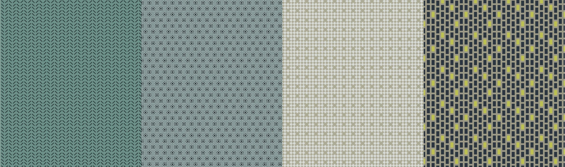 Cotton quilting fabric pattern called 'Lollies in Wattleseed'. Part of the 'Greenstone' fabric collection. Designed by Jen Kingwell for fabric company Moda Fabrics. SKU: 18230 11. 44-45 inch width.