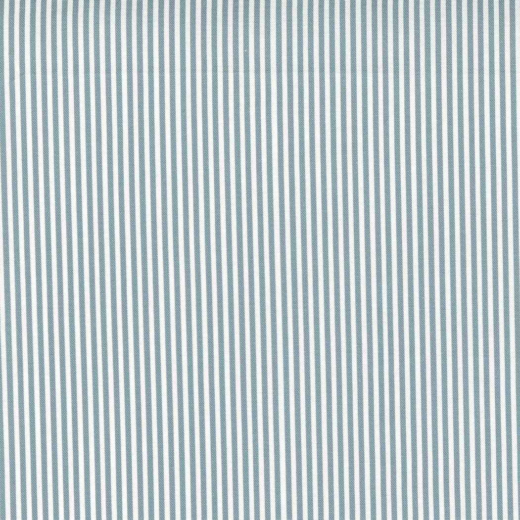 Cotton quilting fabric pattern called 'Grainline in Freshwater'. Part of the 'Greenstone' fabric collection. Designed by Jen Kingwell for fabric company Moda Fabrics. SKU: 18233 11. 44-45 inch width.
