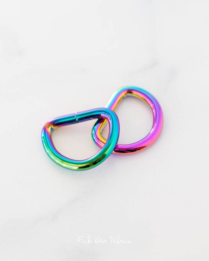 Pink Door Hardware - 1" D Ring - Iridescent - 2 per Pkg. - PDF_IR1DR