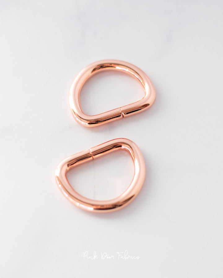 Pink Door Hardware - 1" D Ring - Rose Gold - 2 per Pkg. - PDF_RG1DR