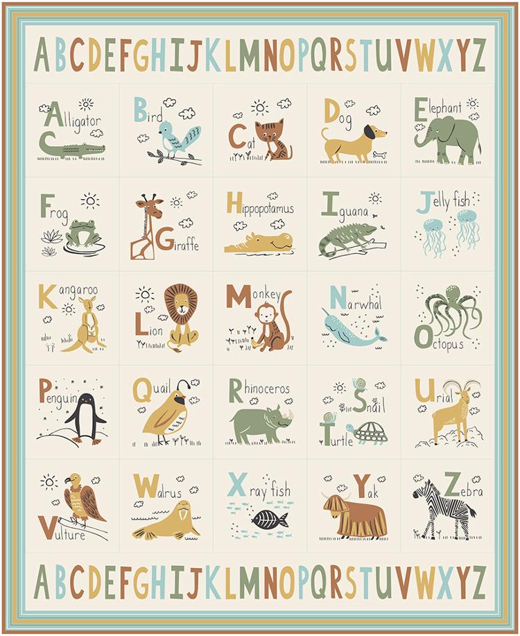 ABC...xyz - ABC Panel in Multi - 20811 11 - 36" x 44" Panel
