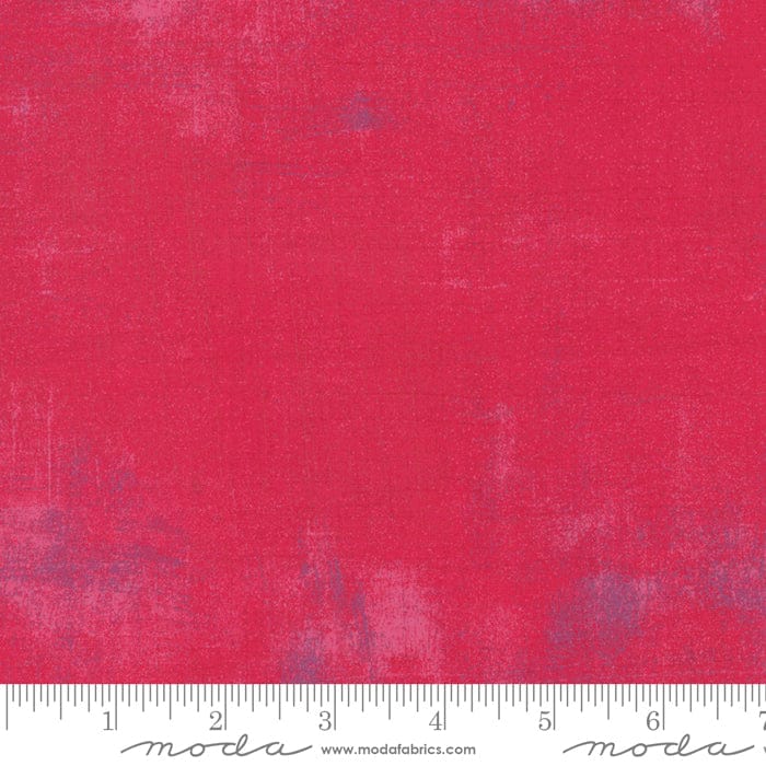 Cotton quilting fabric pattern called 'Grunge in Raspberry'. Part of the 'Grunge Basics' fabric collection. Designed by Basic Grey for fabric company Moda Fabrics. SKU: 30150 253. 44-45 inch width.