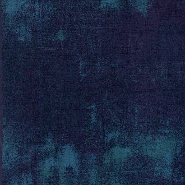 Cotton quilting fabric pattern called 'Grunge in Blue Steel'. Part of the 'Grunge Basics' fabric collection. Designed by Basic Grey for fabric company Moda Fabrics. SKU: 30150-385. 44-45 inch width.