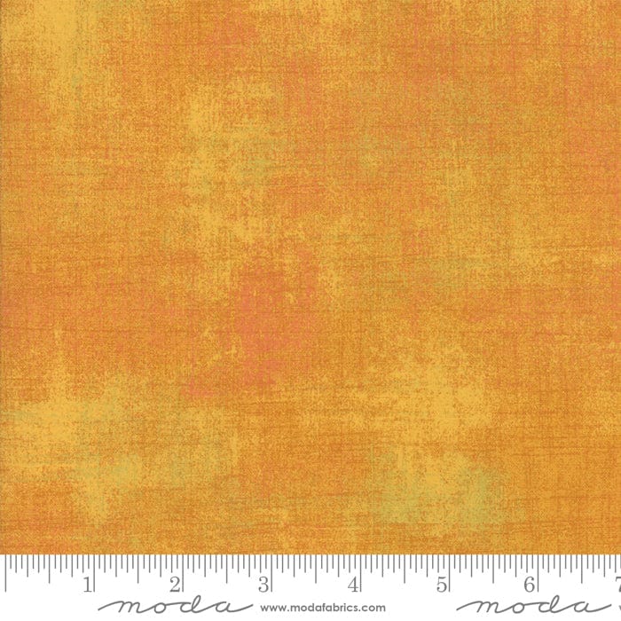 Cotton quilting fabric pattern called 'Grunge in Butterscotch'. Part of the 'Grunge Basics' fabric collection. Designed by Basic Grey for fabric company Moda Fabrics. SKU: 30150-421. 44-45 inch width.