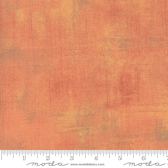 Cotton quilting fabric pattern called 'Grunge in Cantaloupe'. Part of the 'Grunge Basics' fabric collection. Designed by Basic Grey for fabric company Moda Fabrics. SKU: 30150-424. 44-45 inch width.
