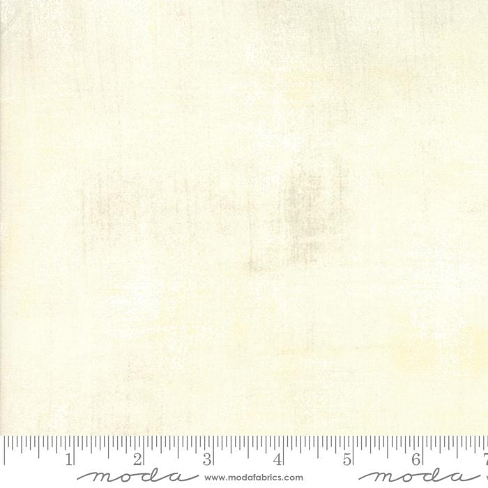 Cotton quilting fabric pattern called 'Grunge in Winter White'. Part of the 'Grunge Basics' fabric collection. Designed by Basic Grey for fabric company Moda Fabrics. SKU: 30150 426. 44-45 inch width.