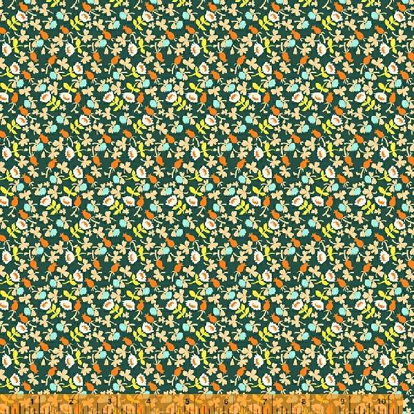 Lucky Rabbit - Calico in Dark Teal - 37027A-10 - Half Yard