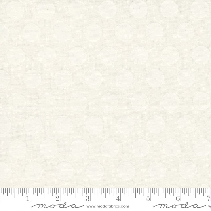 Cotton quilting fabric pattern called 'Dots in Ivory'. Part of the 'Sincerely Yours' fabric collection. Designed by Sherri & Chelsi for fabric company Moda Fabrics. SKU: 37611 11. 44-45 inch width.