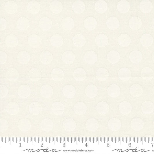 Cotton quilting fabric pattern called 'Dots in Ivory'. Part of the 'Sincerely Yours' fabric collection. Designed by Sherri & Chelsi for fabric company Moda Fabrics. SKU: 37611 11. 44-45 inch width.