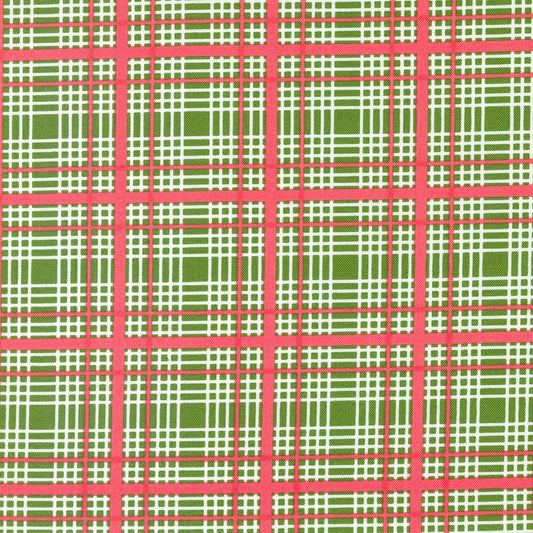 Cotton quilting fabric pattern called 'Plaid in Evergreen'. Part of the 'Favorite Things' fabric collection. Designed by Sherri & Chelsi for fabric company Moda Fabrics. SKU: 37653 17. 44-45 inch width.