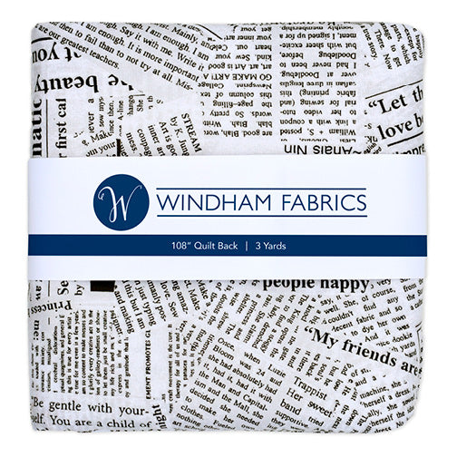 Story - Newsprint in Spackle 108" WIDE x 3 YARD PRECUT - Carrie Bloomston for Windham Fabrics - 41946-PC4