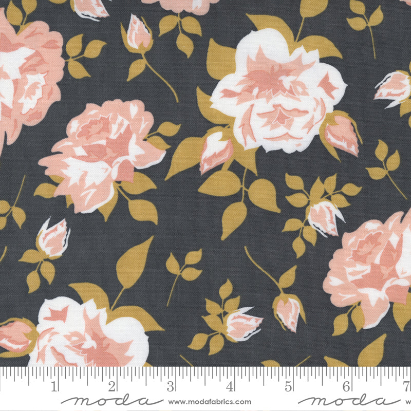 Midnight in the Garden - Vintage Roses in Charcoal - Fancy That Design House & Co. for Moda Fabrics - 43120 13 - Half Yard