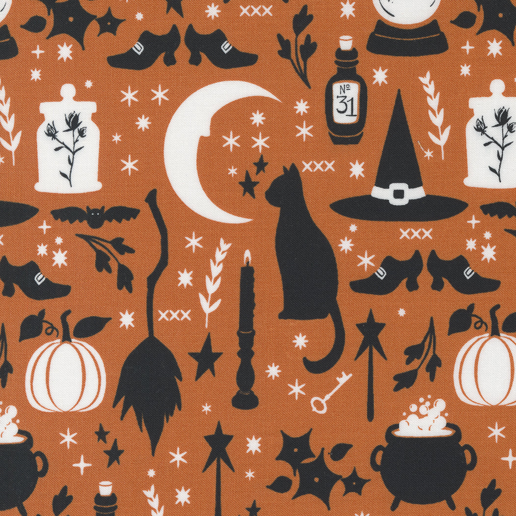 Spellbound - All Hallows Eve in Pumpkin - 43140 13 - Half Yard