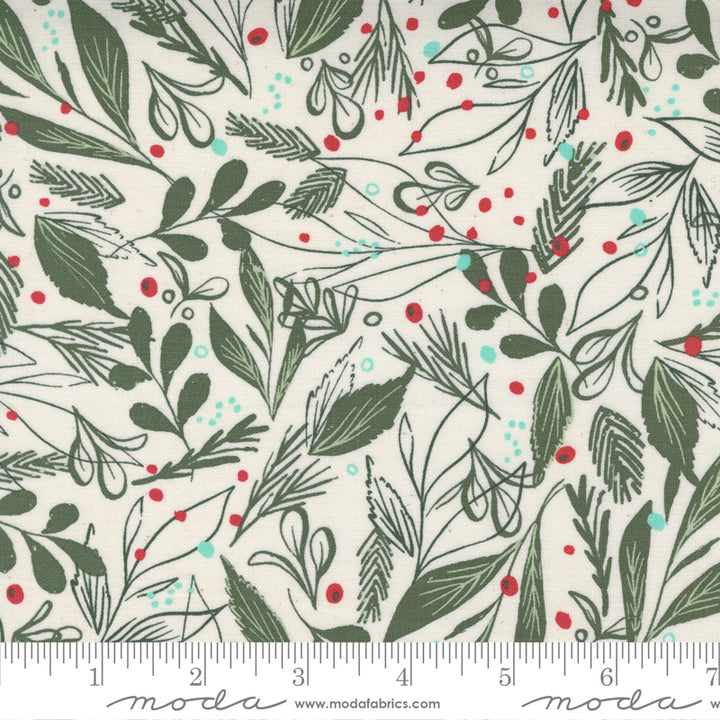 Cheer & Merriment - Winter Foliage in Natural - Fancy That Design House & Co. for Moda Fabrics - 45534 11 - Half Yard