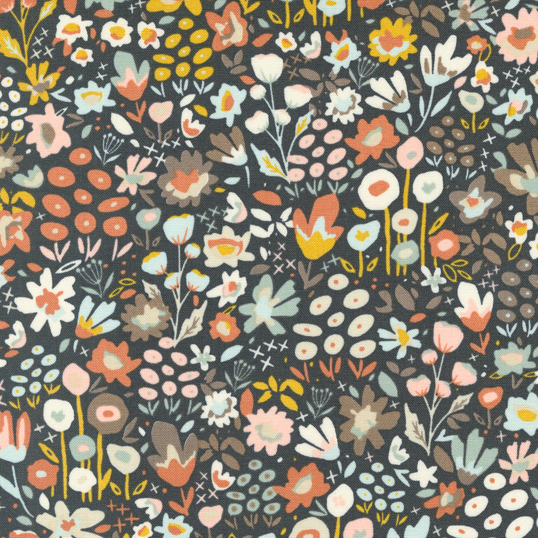 Dawn on the Prairie - Meadow Walk in Charcoal - 45572 19 - Half Yard