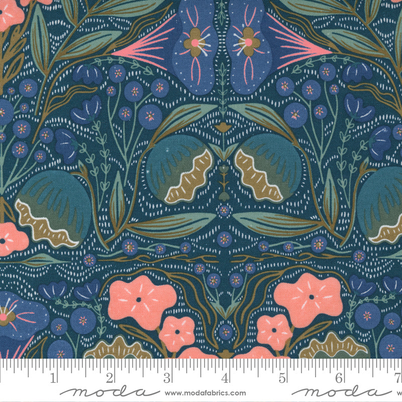Nocturnal - Night Flowers in Lake - Gingiber for Moda Fabrics - 48331 17 - Half Yard