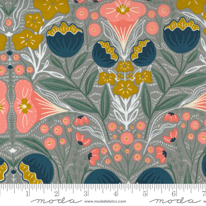 Nocturnal - Night Flowers in Raincloud - Gingiber for Moda Fabrics - 48331 20 - Half Yard