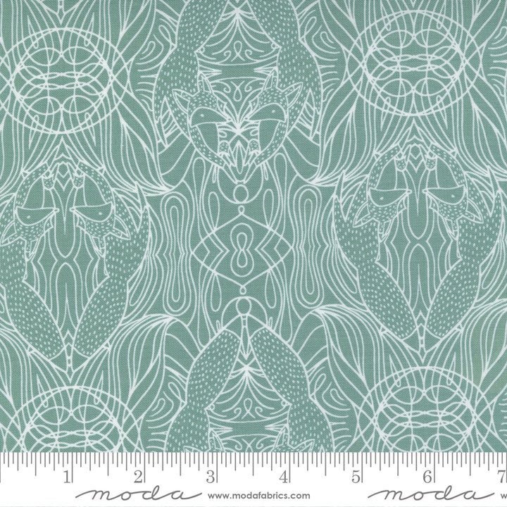 Nocturnal - Hidden Foxes in Moss - Gingiber for Moda Fabrics - 48335 19 - Half Yard