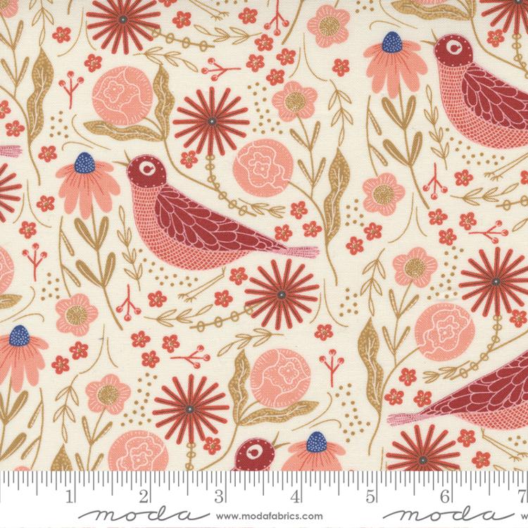 Birdsong - Songbird in Cloud Cardinal - 48352 21 - Half Yard