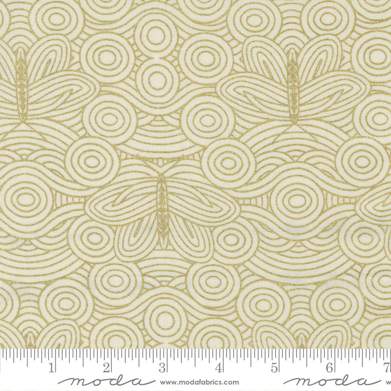 Moda Meadowmere Metallic Bumble Bee Cloud Fabric