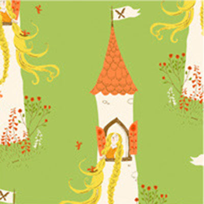 Far Far Away II - Rapunzel in Green - Heather Ross for Windham - 51197-1 - Half Yard
