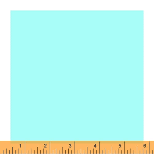 Cotton quilting fabric pattern called 'Aquamarine'. Part of the 'Ruby and Bee Solids' fabric collection. Designed by Heather Ross for fabric company Windham Fabrics. SKU: 51583 17. 44-45 inch width.