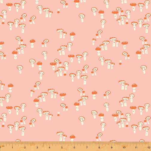 Far Far Away III - Mushrooms in Pink - Heather Ross for Windham Fabrics - 52756-1 - Half Yard