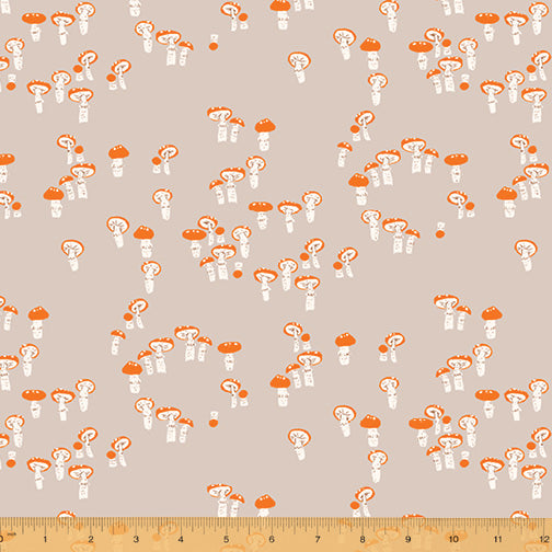 Far Far Away III - Mushrooms in Grey - Heather Ross for Windham Fabrics - 52756-3 - Half Yard