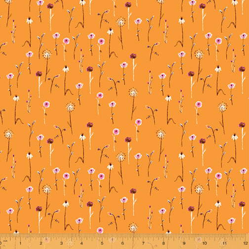 Far Far Away III - Wildflowers in Marigold - Heather Ross for Windham Fabrics - 52757-13 - Half Yard