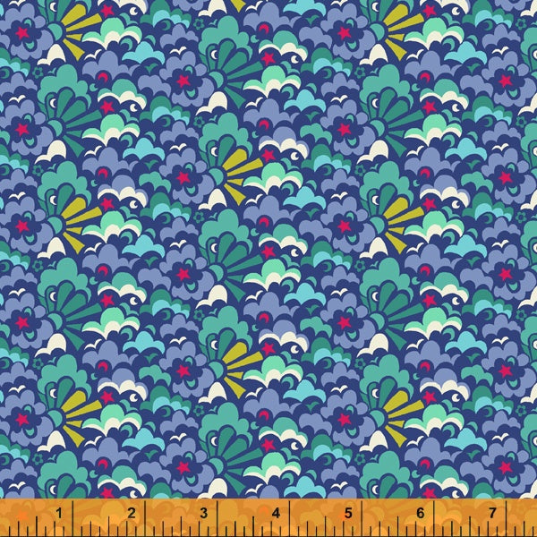 Eden - Cloud Puff in Periwinkle - Sally Kelly - 52807-4 - Half Yard