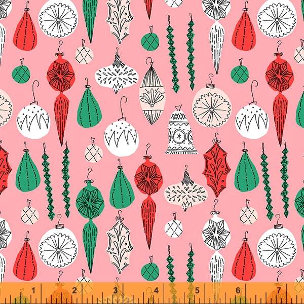Christmas Charms - Baubles in Pink - 53090-4 - Half Yard