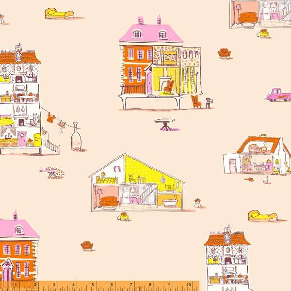 Lucky Rabbit - Dollhouse in Blush - 53241-3 - Half Yard