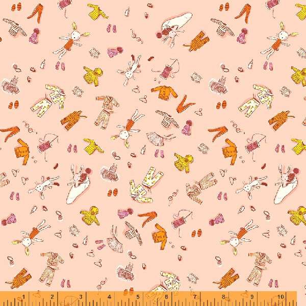 Lucky Rabbit - Doll Clothes in Pink - 53243-7 - Half Yard