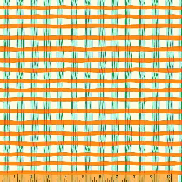 Lucky Rabbit - Painted Plaid in Orange - 53245-9 - Half Yard