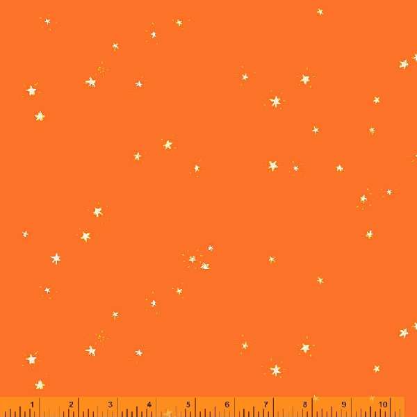 Lucky Rabbit - Hand Drawn Stars in Red Orange - 53247-11 - Half Yard