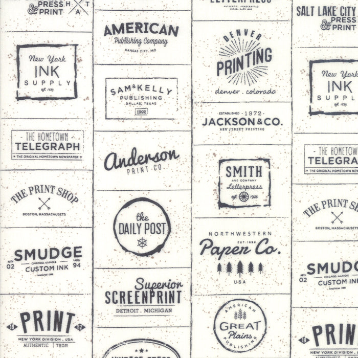 The Print Shop - Logos in Black - Sweetwater for Moda - 5740 23 - Half Yard