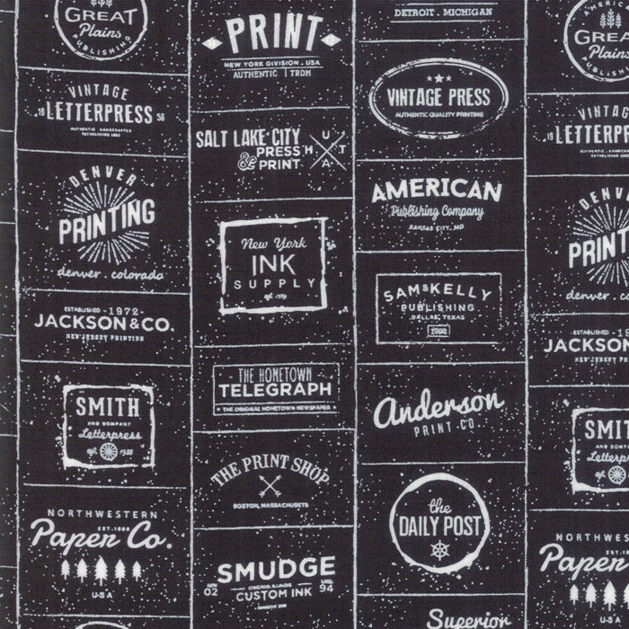 The Print Shop - Logos in Black - Sweetwater for Moda - 5740 33 - Half Yard